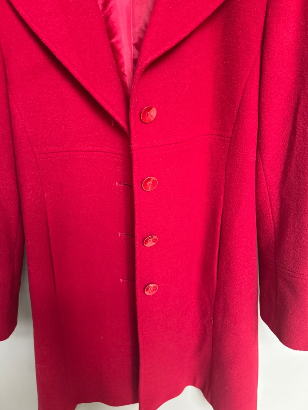 Red wool coat - Picture 4 of 5
